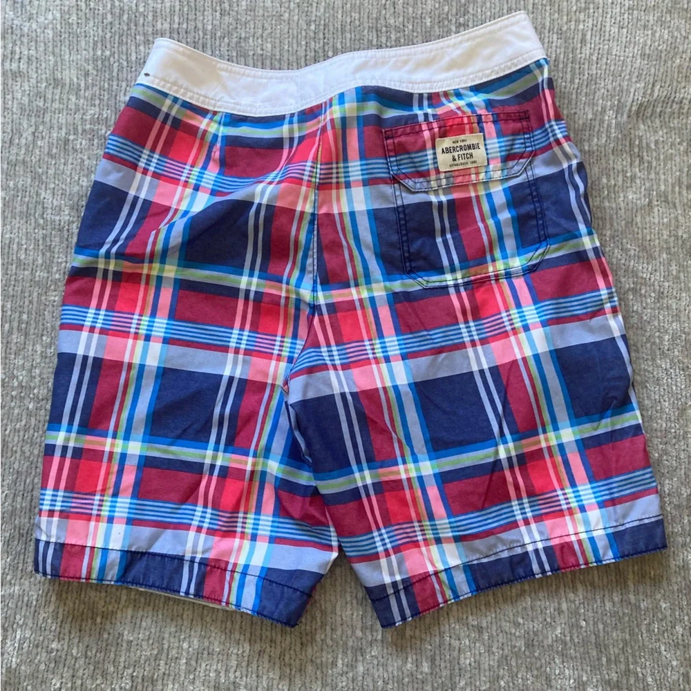 Abercrombie Fitch Plaid Board‎ Shorts Mens Medium Y2K Beach Surf Swim